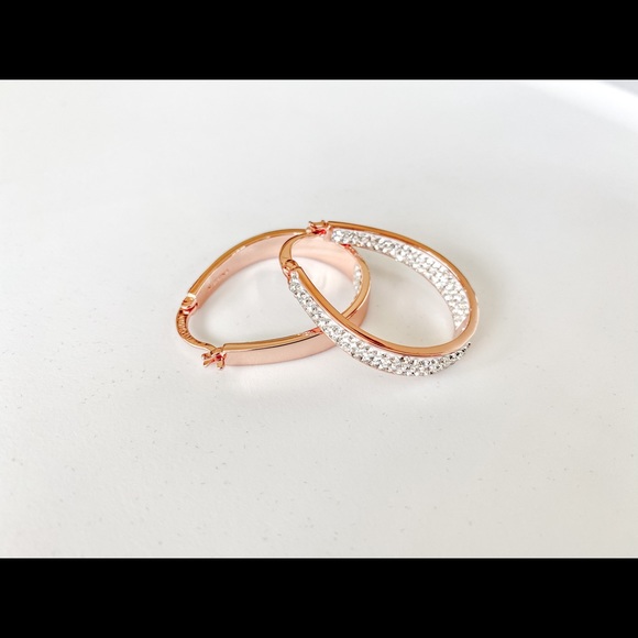 devin rose Jewelry Rose Gold Oval Hoop Earrings By Devin Rose